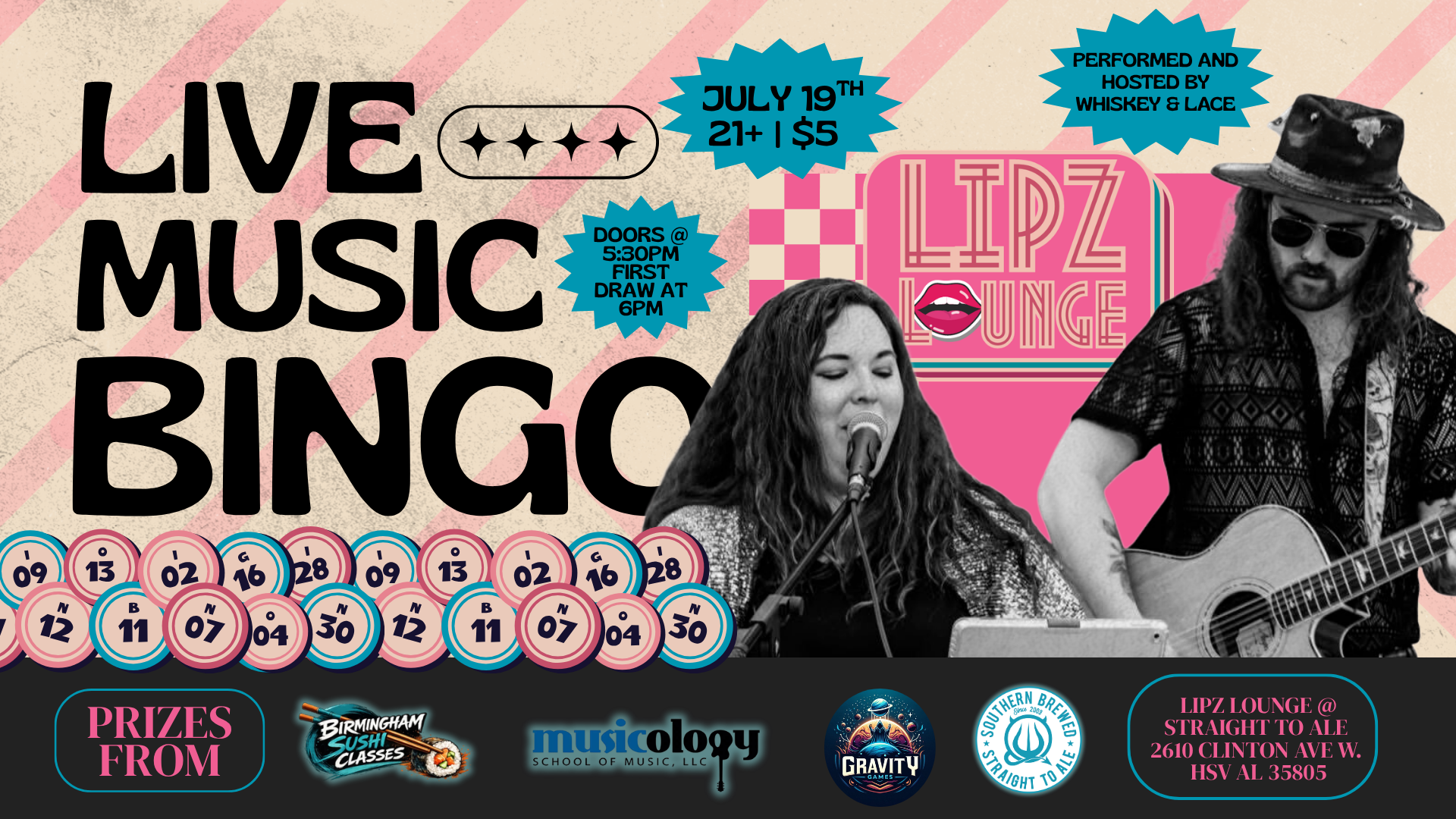 Live Music Bingo with Whiskey & Lace - Hville Blast